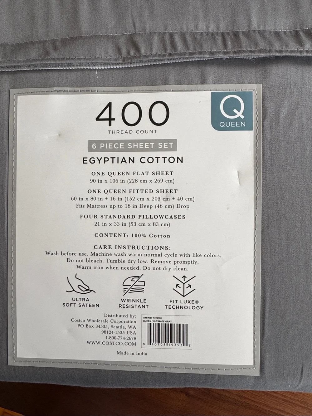 Hotel Signature Egyptian Cotton 400 Thread Count 6-Piece Sheet Set, NWT